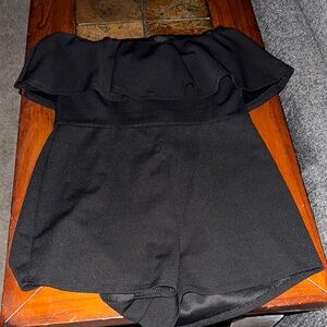 Elegant Black Off-Shoulder Romper